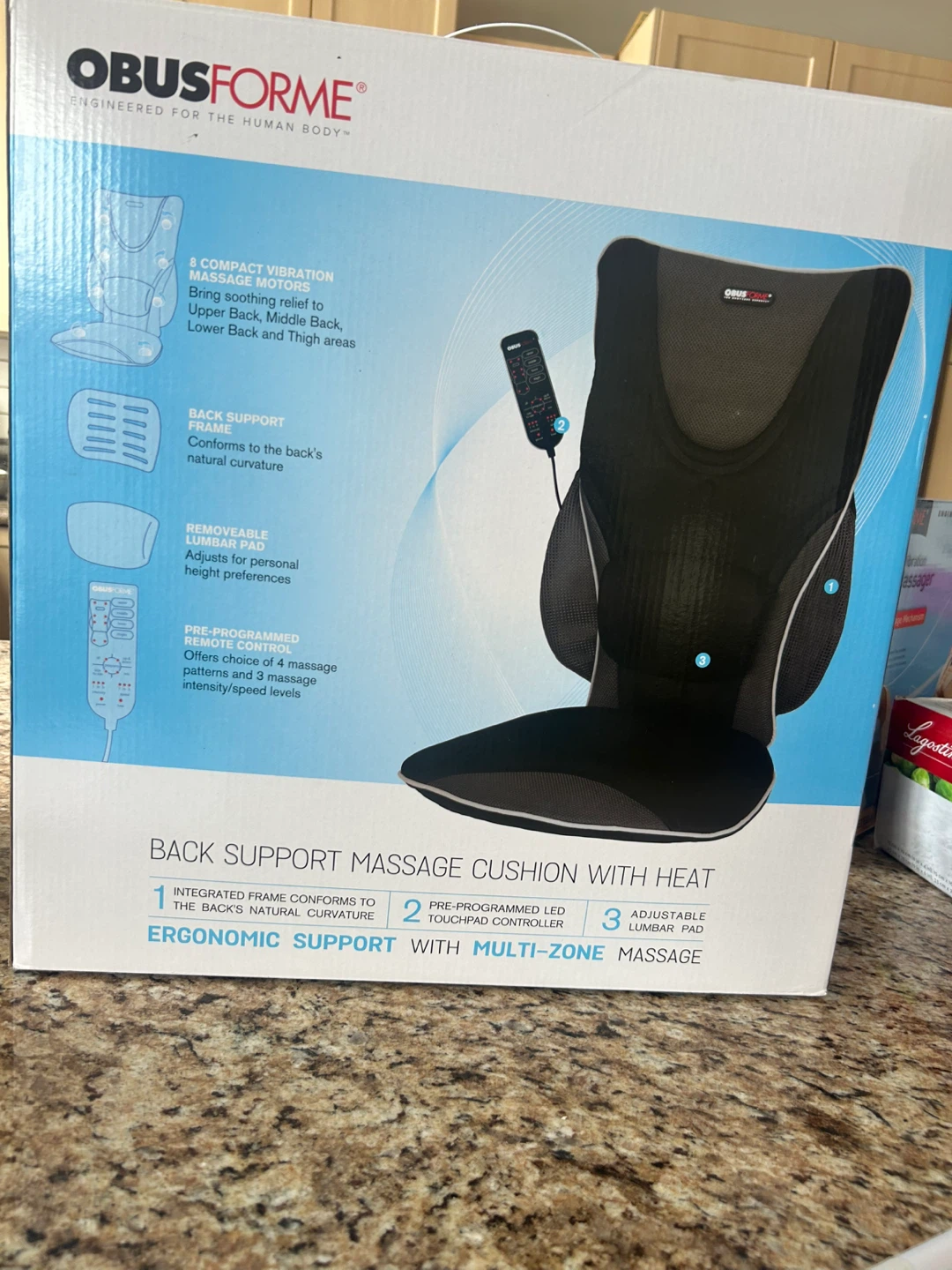 Obusforme Back Support Massage Cushion with Heat - photo 2