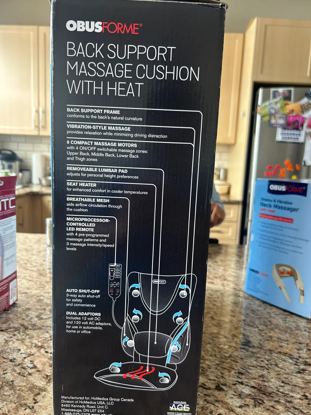 Obusforme Back Support Massage Cushion with Heat