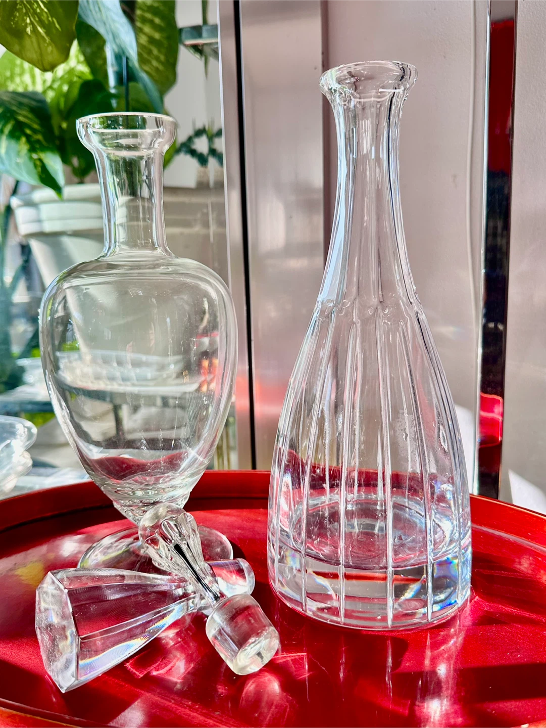 Set of 2 Liquor/Sprit Crystal Glass Decanters with Stoppers - photo 3