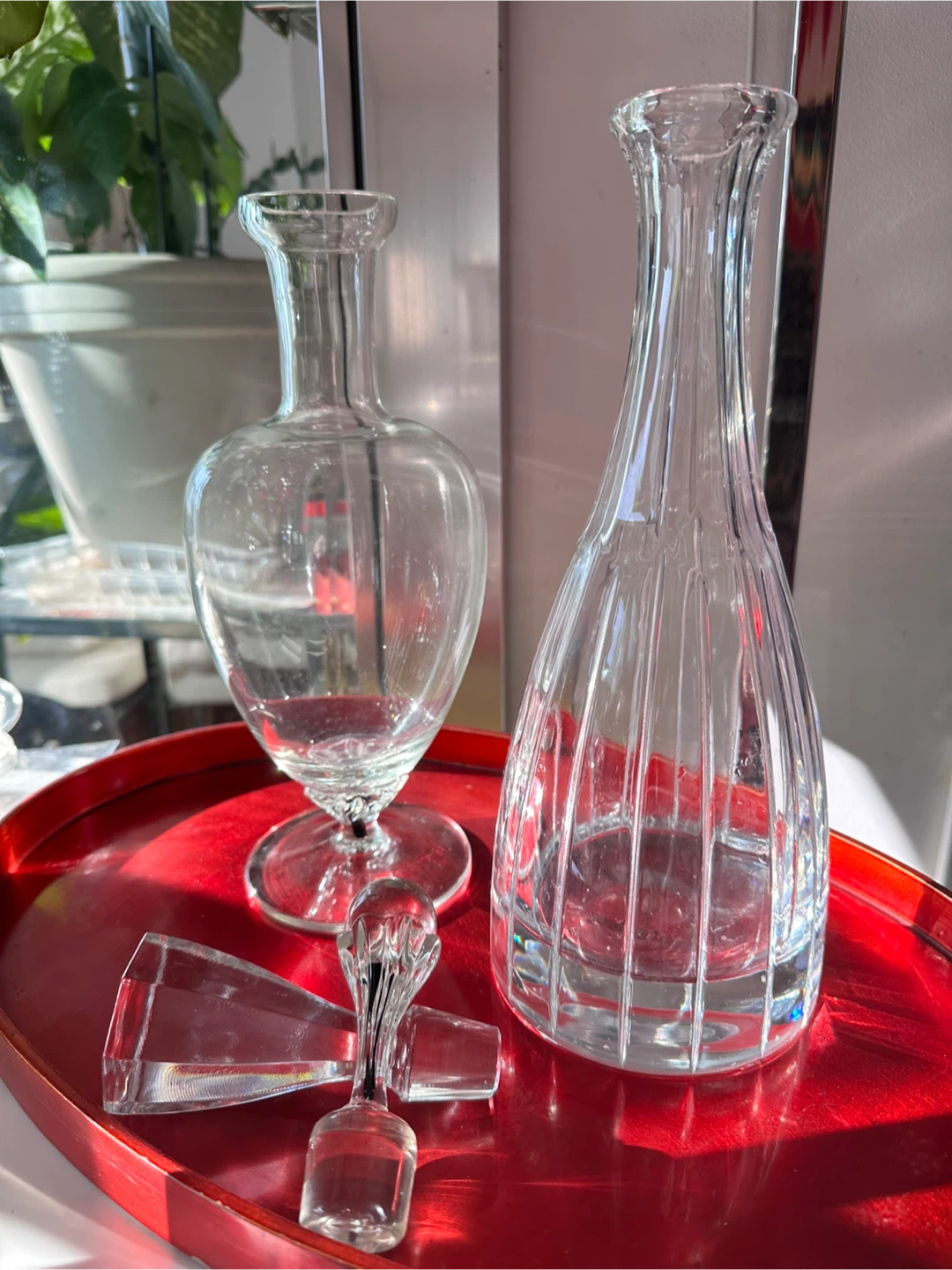 Set of 2 Liquor/Sprit Crystal Glass Decanters with Stoppers - photo 5