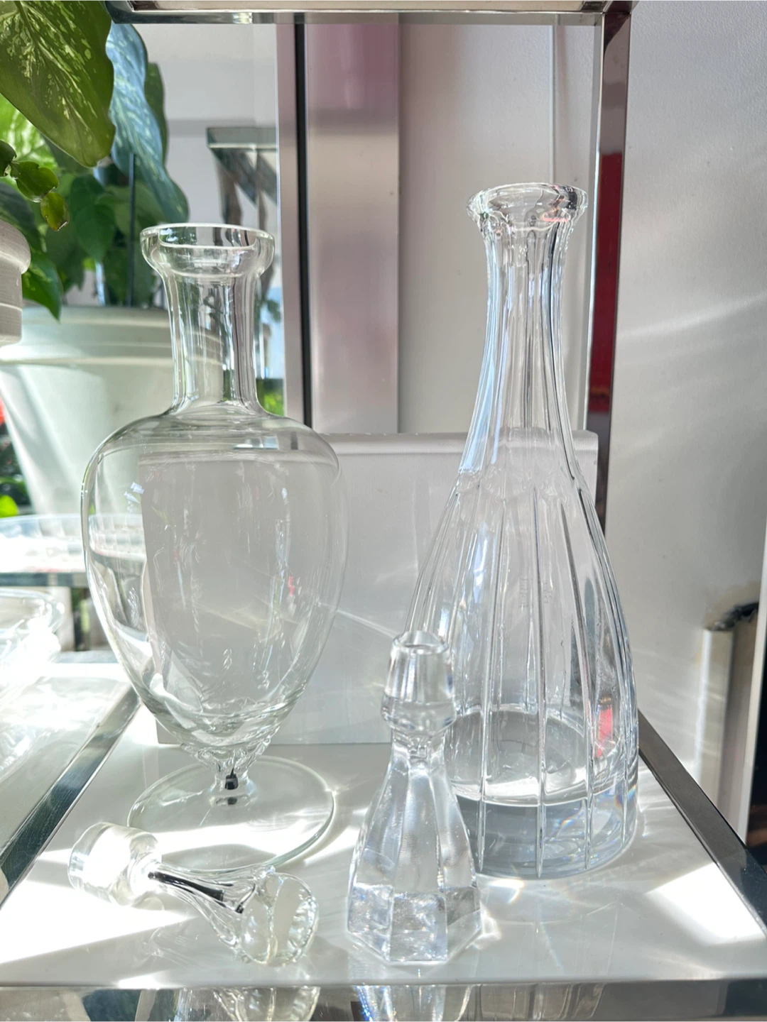 Set of 2 Liquor/Sprit Crystal Glass Decanters with Stoppers - photo 2