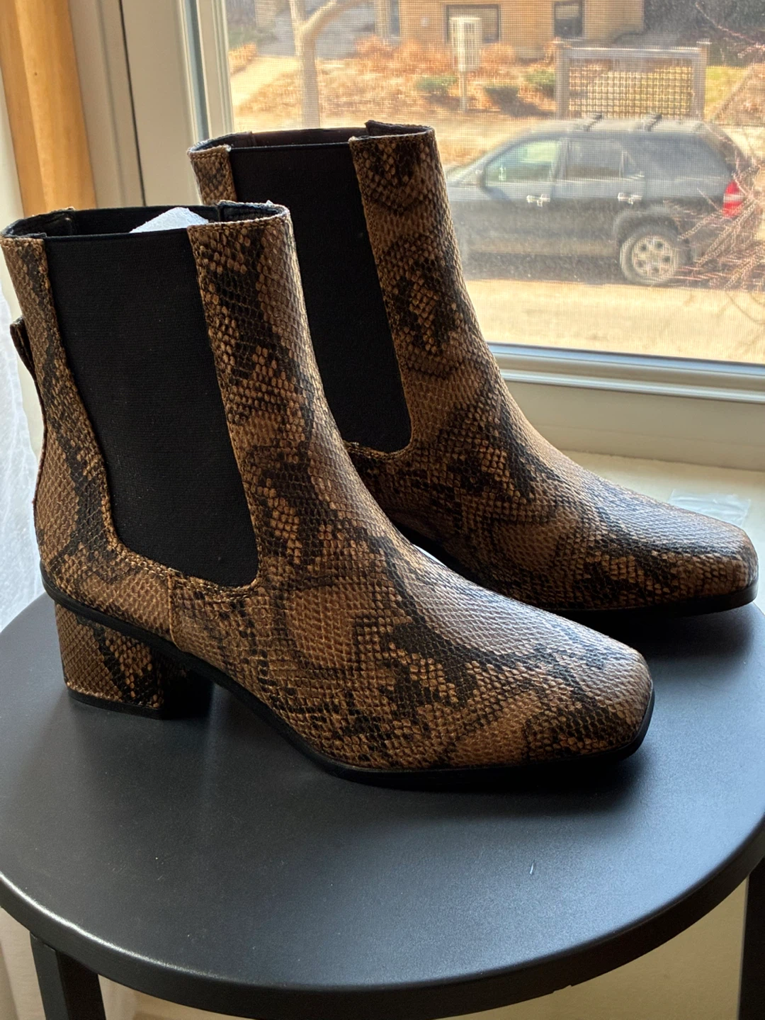 French Connection Women's Snake Print Ankle Boots Size 7.5