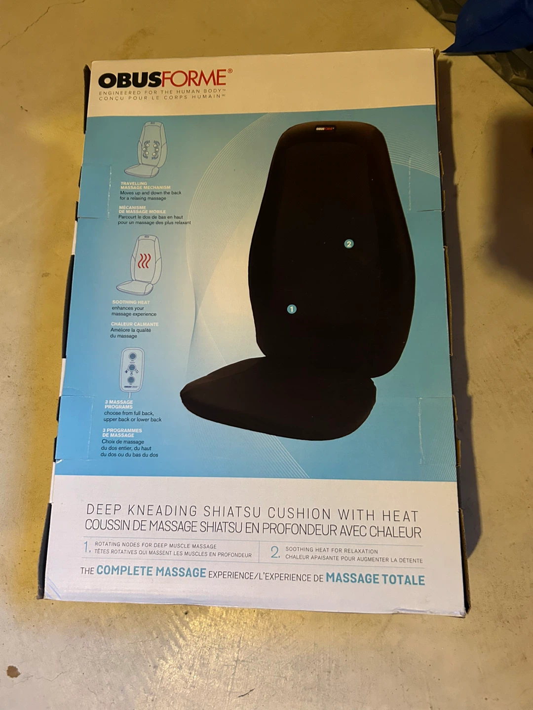 Obusforme Deep Kneading Shiatsu Cushion with Heat