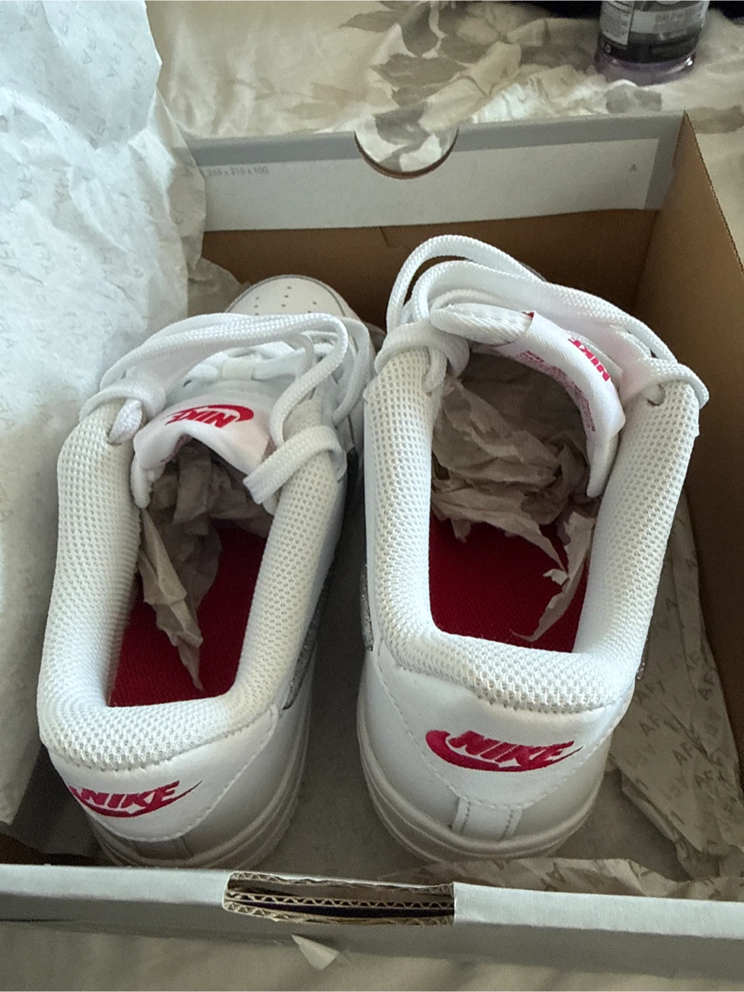 Nike Air Force 1 LV8 (GS) White Glitter Swoosh Kids Size 3Y - photo 5