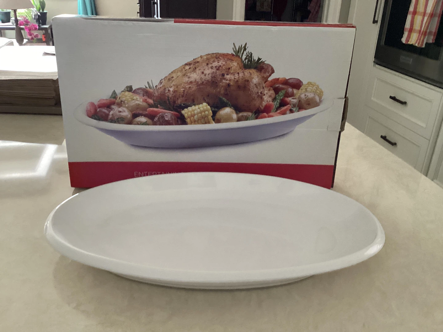 LARGE WHITE SERVING PLATTER