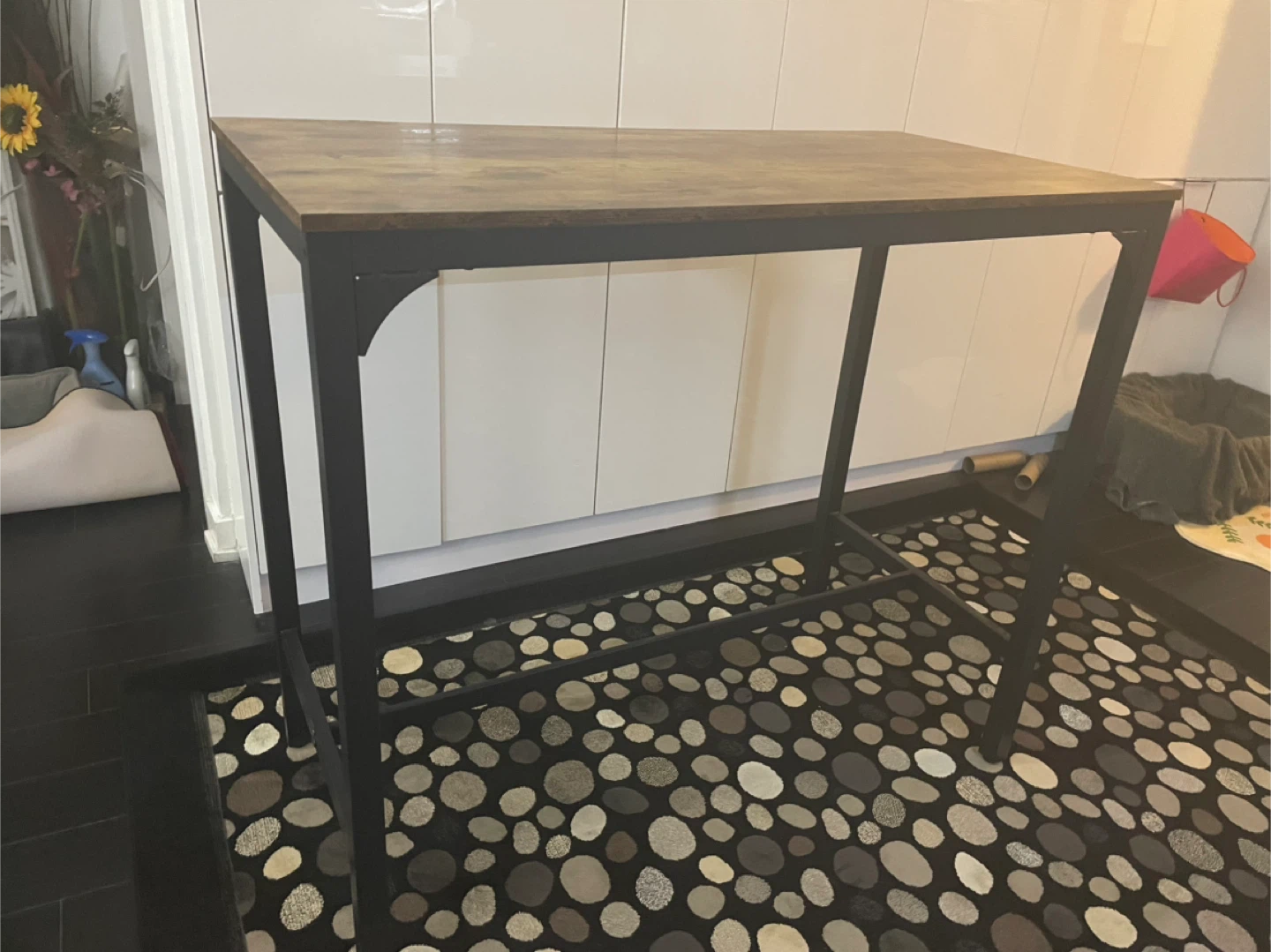 Rustic Wood Top Bar Table