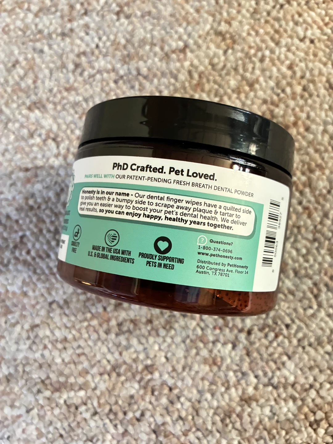 🧡Pet Honesty Fresh Breath Dental Finger Wipes Peppermint - photo 3