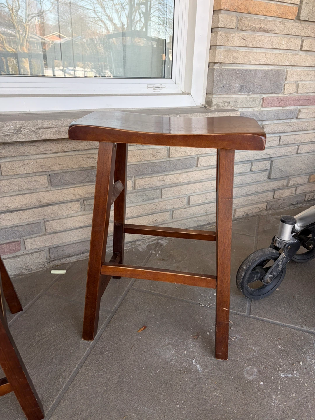 Wooden Counter Hieght Stools - Set of 3 - photo 3