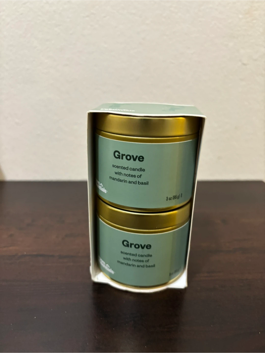 NEW Grove Scented Candle - Mandarin & Basil (2 x 3oz)