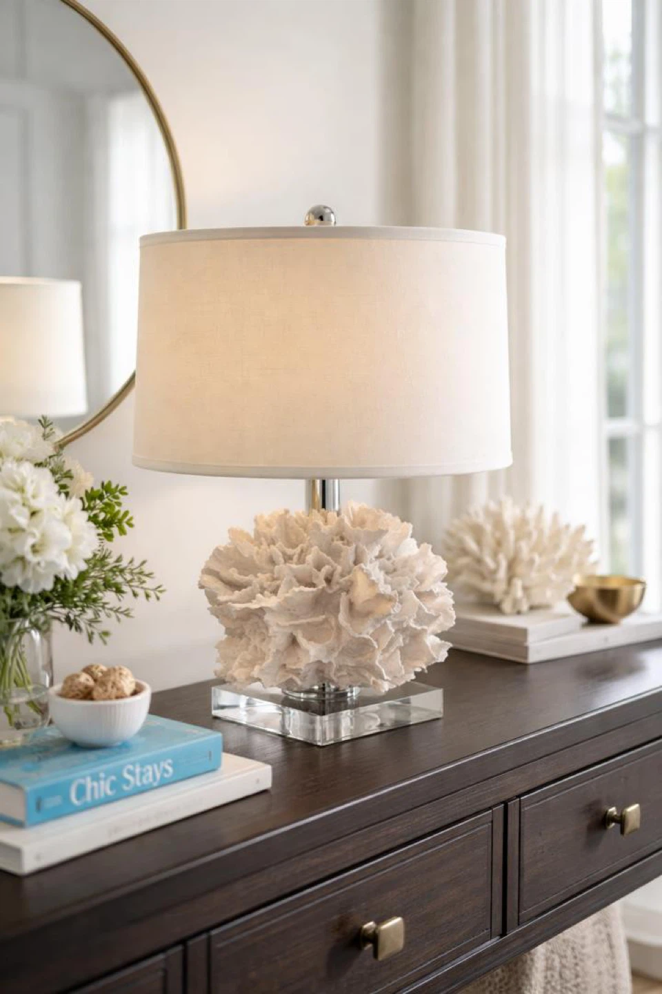 Coral Accent Table Lamp with Clear Base - photo 3