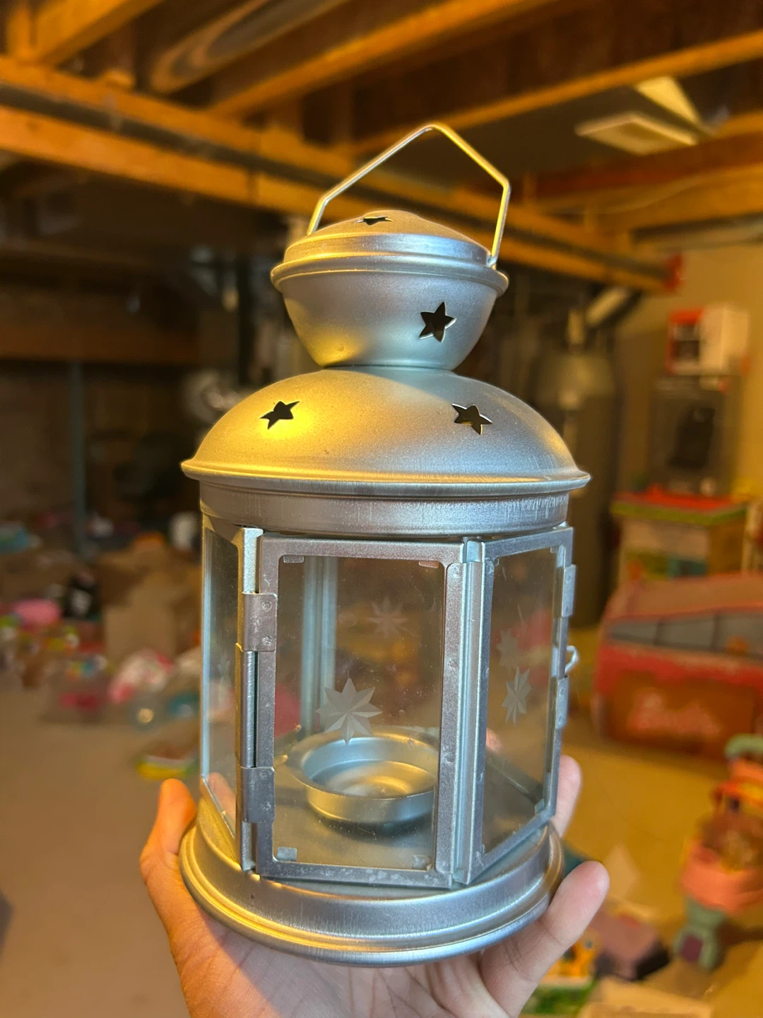 Silver Star Embossed Lantern - photo 2