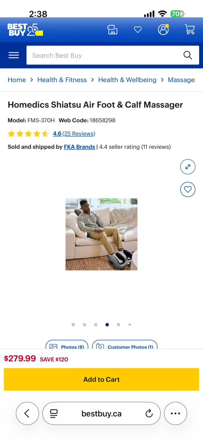 Homedics Shiatsu Air Foot & Calf Massager FMS-370H - photo 4