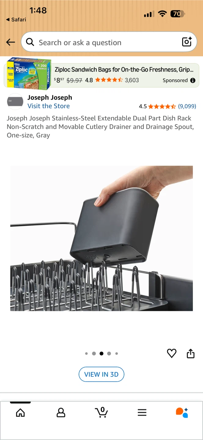 Joseph Joseph Stainless-Steel Extendable Dish Rack - Gray - photo 5