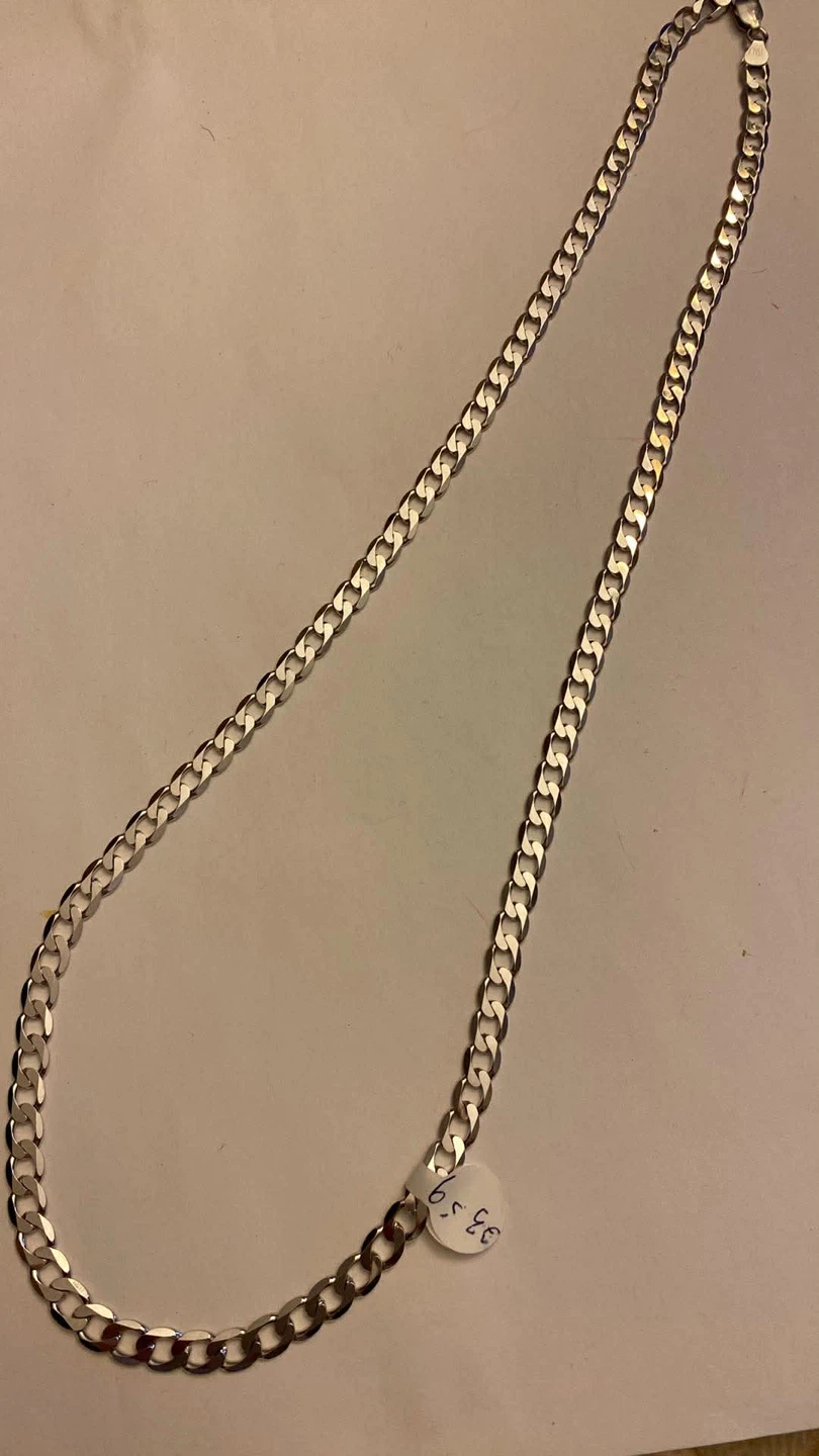Silver Curb Chain Necklace