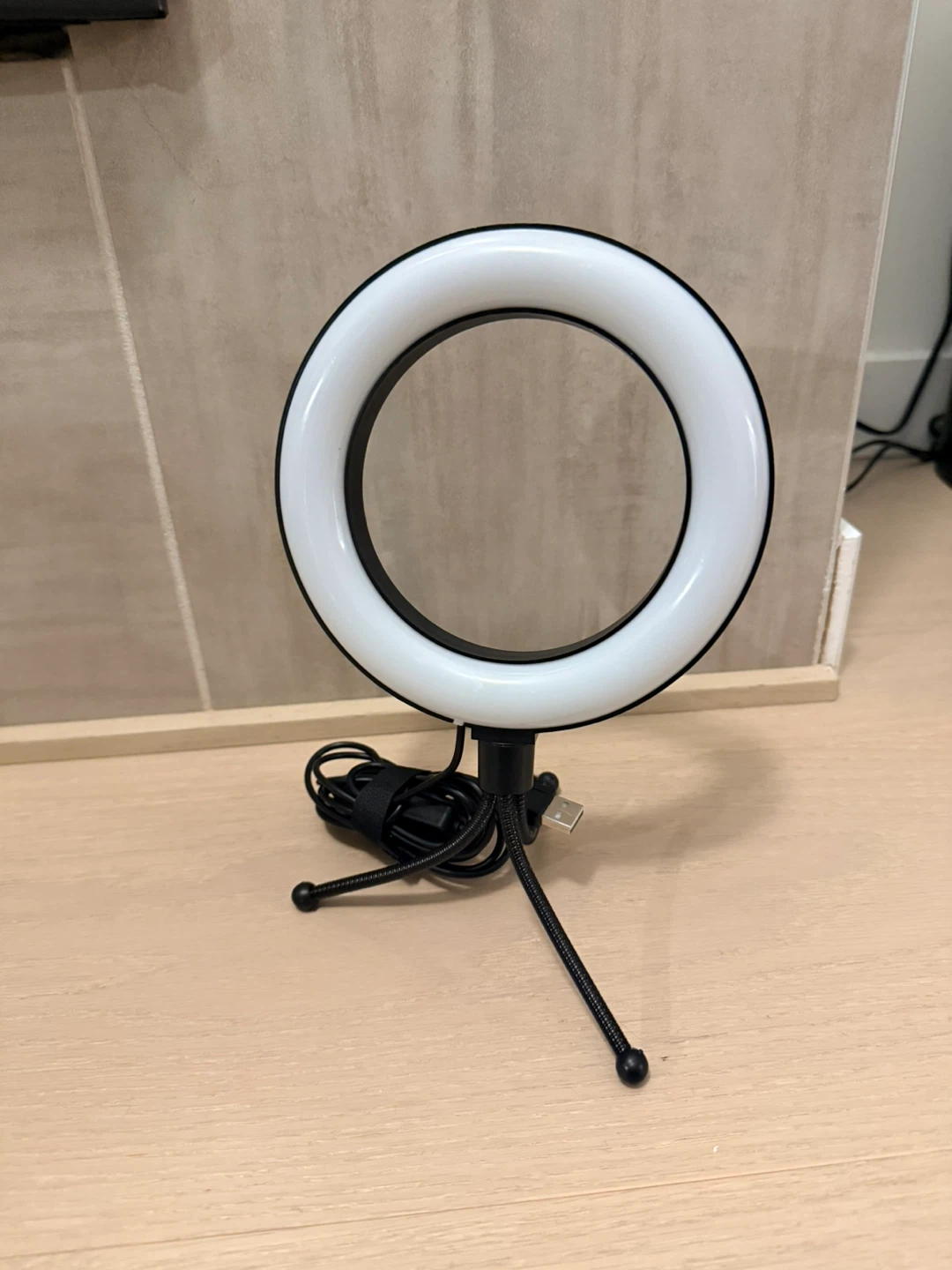 Mini LED Ring Light with Tripod and USB Cable