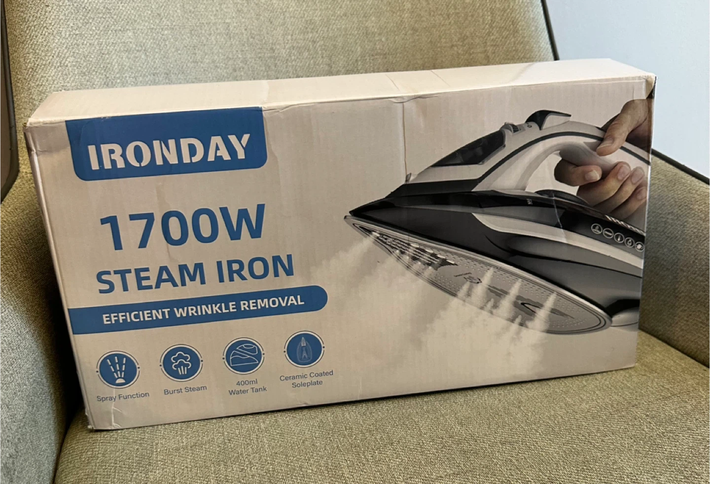 IRONDAY 1700W Professional Steam Iron with Ceramic Soleplate - photo 4