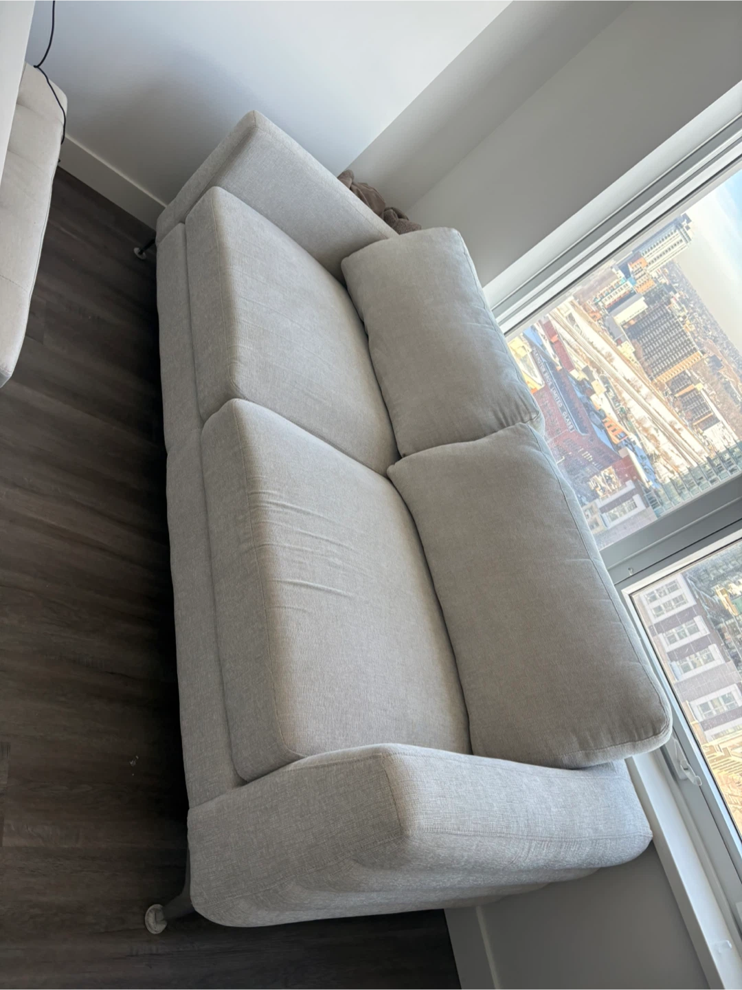 Light Grey Fabric Sofa - photo 2