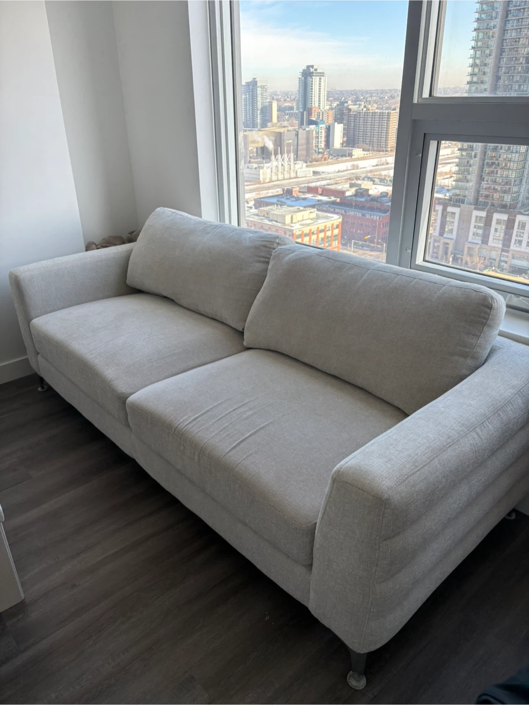 Light Grey Fabric Sofa - photo 3