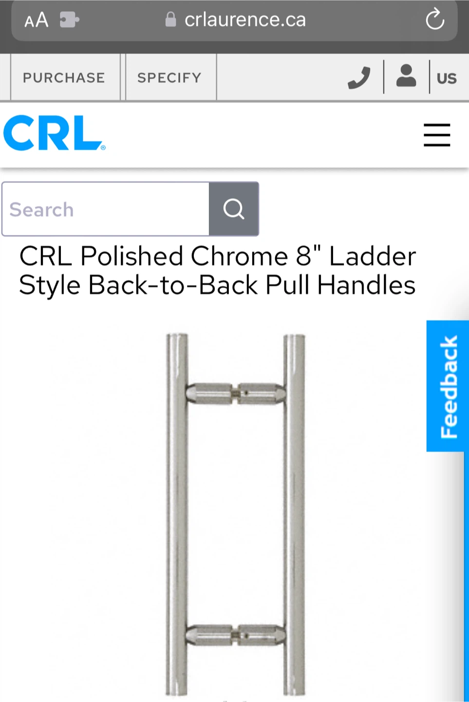 CRL Polished Chrome 8" Shower Handles 🧡