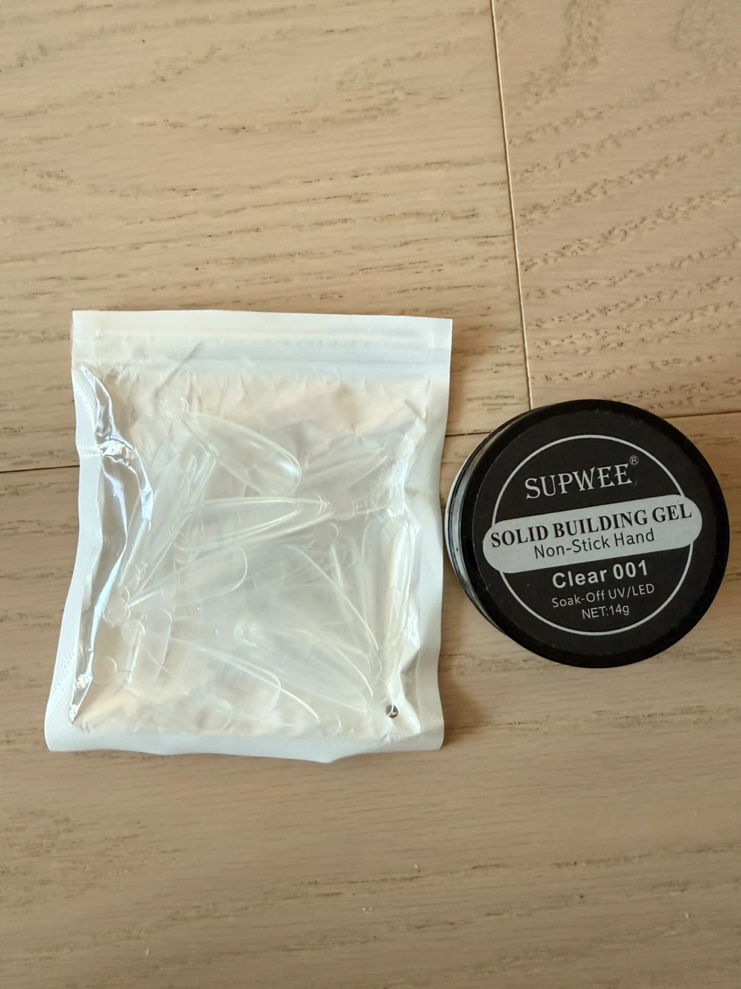 SUPWEE Solid Building Gel Clear 001 with Nail Forms