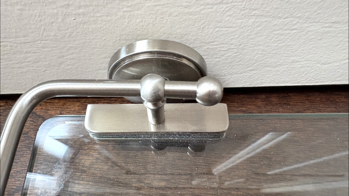 Thick Glass Shelf with Metal Railing - photo 4