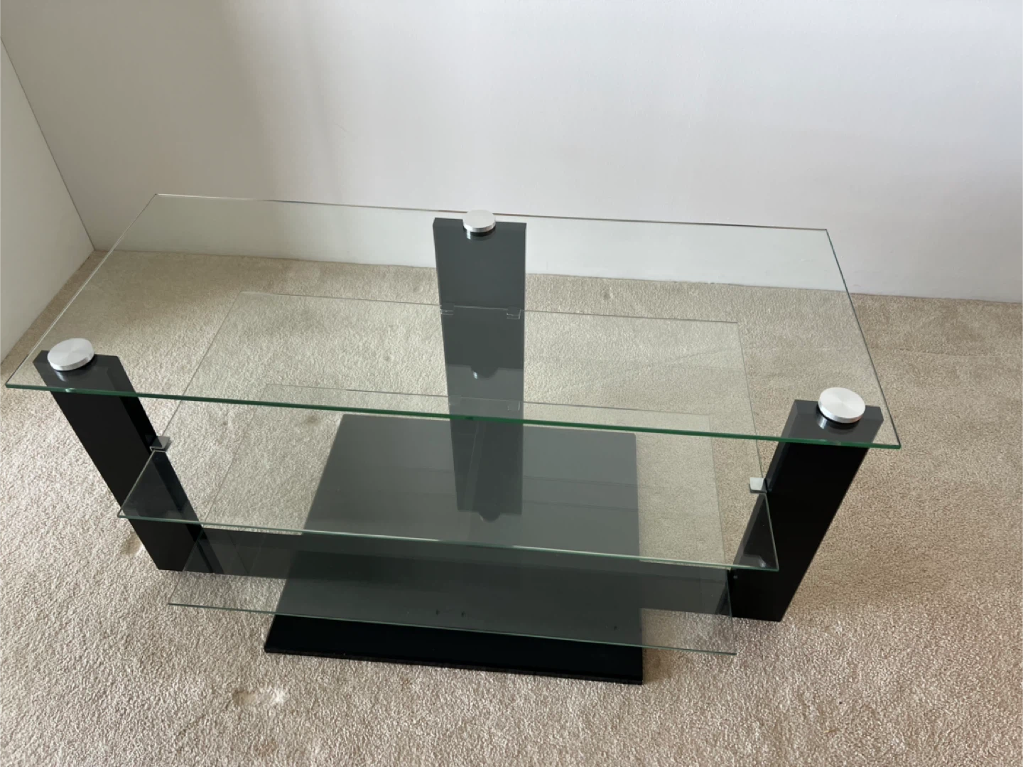 Black Glass TV Stand - photo 2