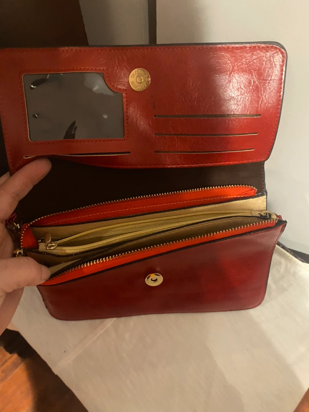 Red Mulberry Style Clutch Purse with Strap - photo 3