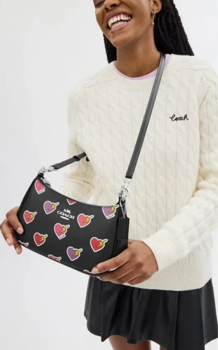 Coach Teri Shoulder Bag - Black with Heart - photo 2