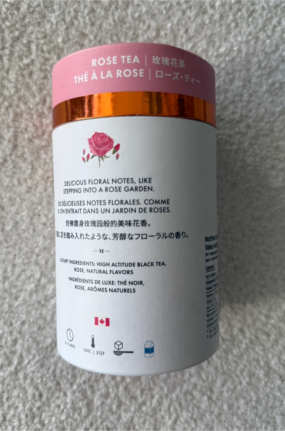 🧡 Metropolitan Tea M21 Rose Black Tea Can - 24 Pyramid Bags - photo 3