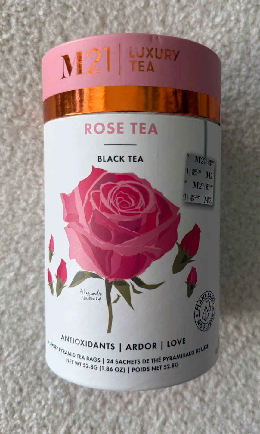 🧡 Metropolitan Tea M21 Rose Black Tea Can - 24 Pyramid Bags - photo 2