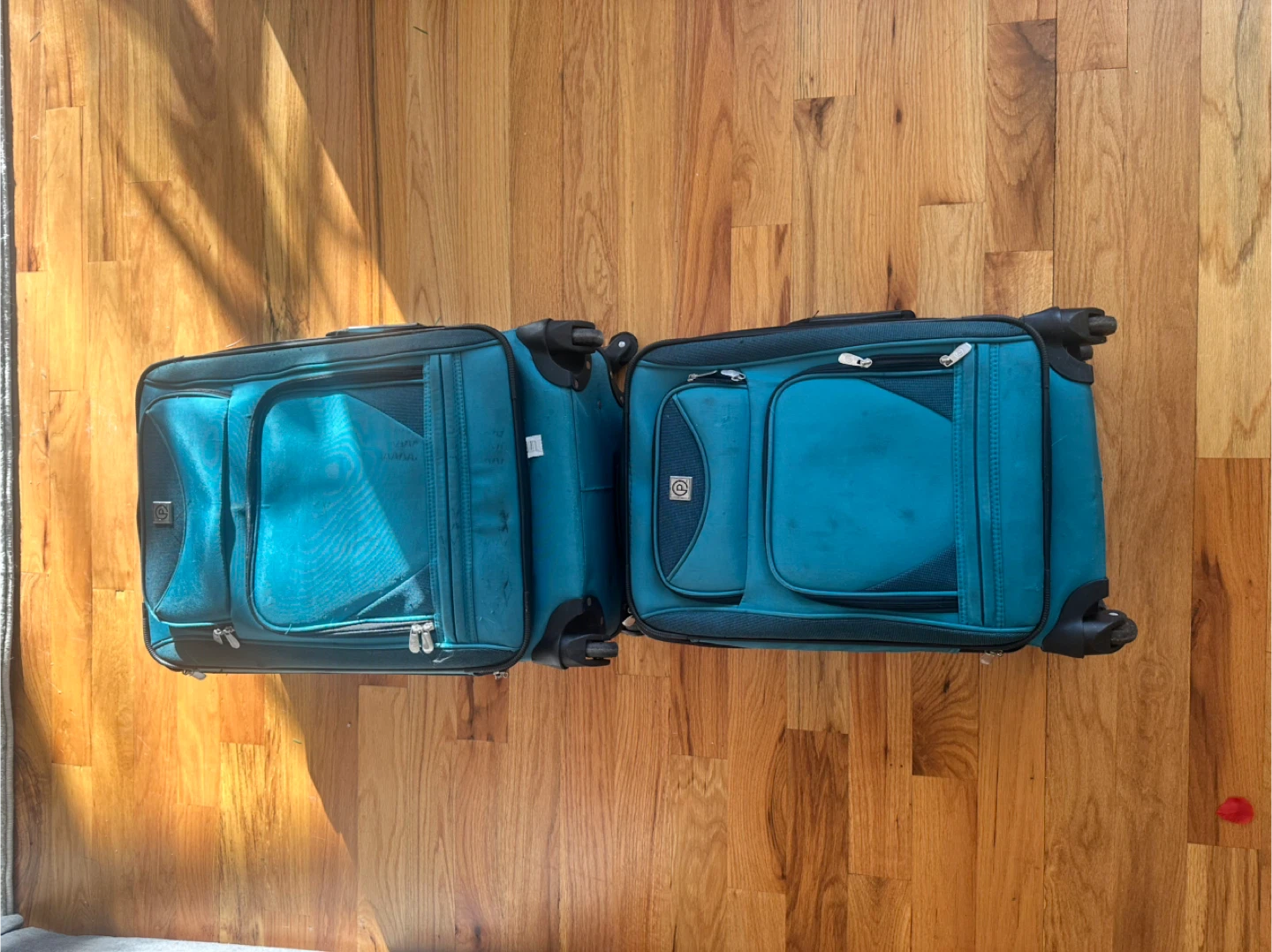 2 Teal Carry-On Suitcases - photo 3