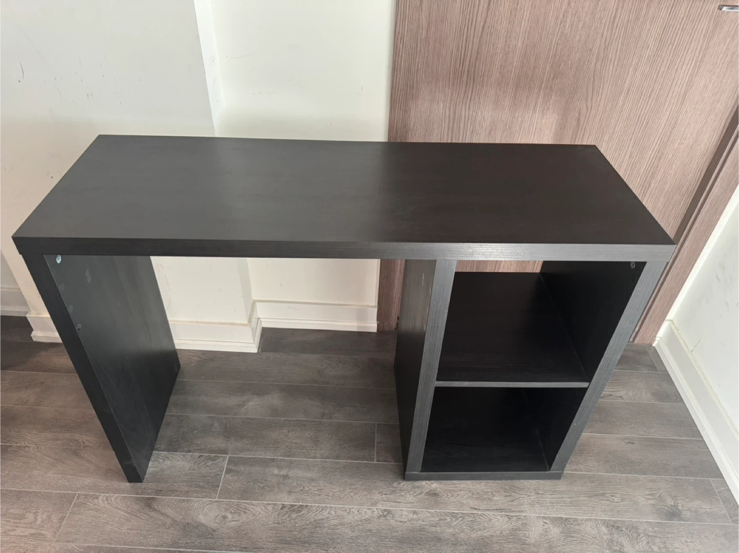 Black Desk with Shelving Unit