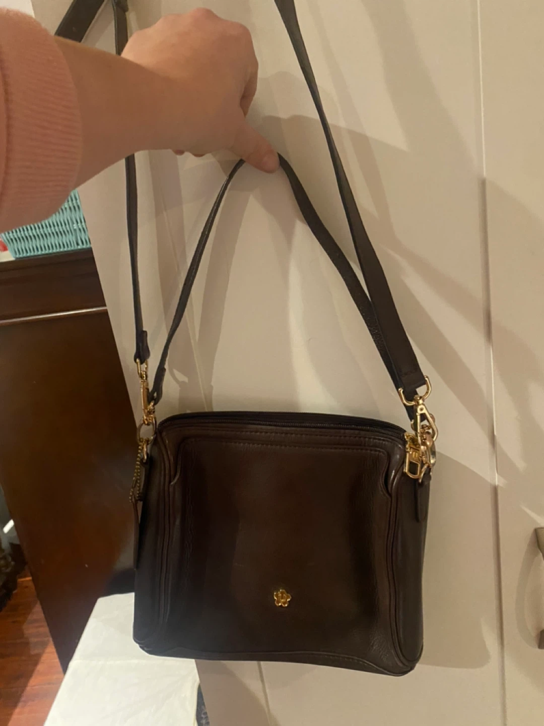 ULA ULA Brown Leather Crossbody Bag