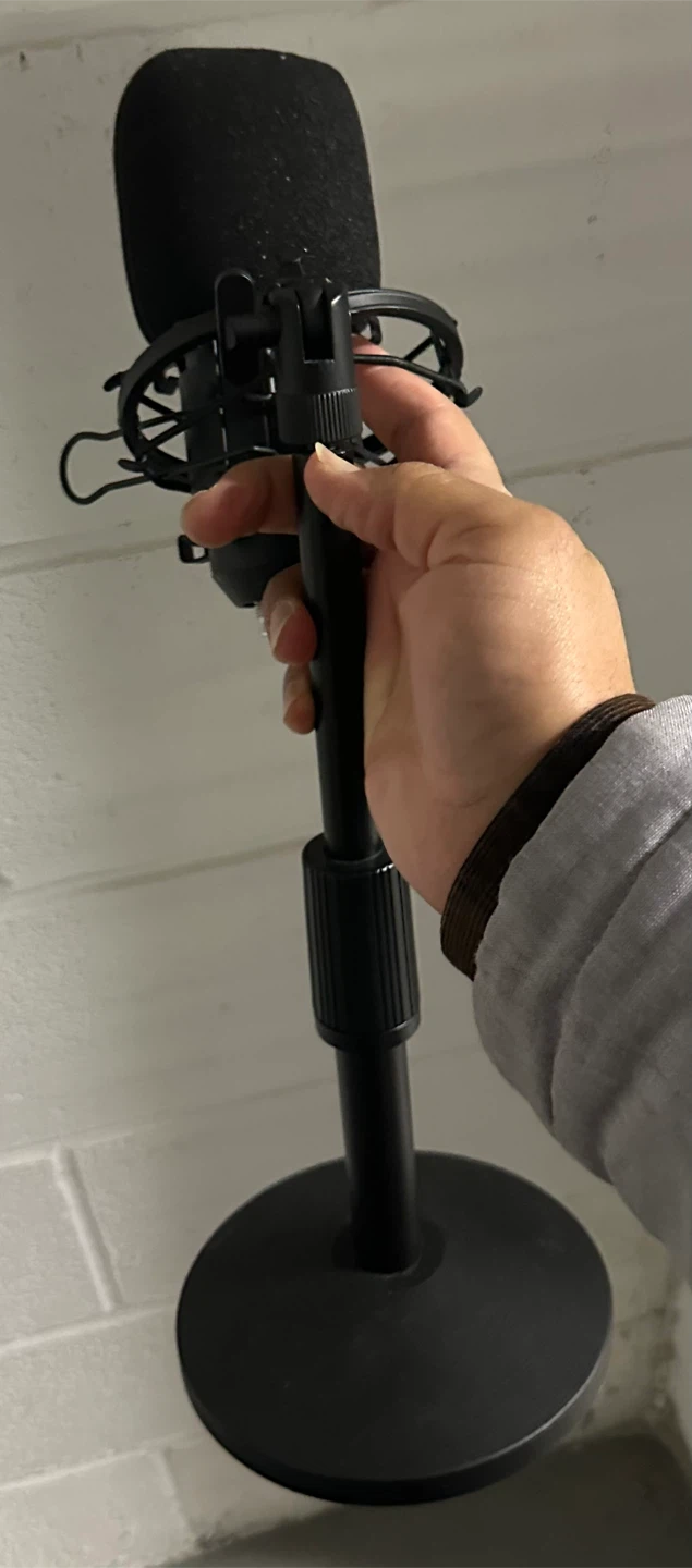 Black Microphone with Stand - photo 2