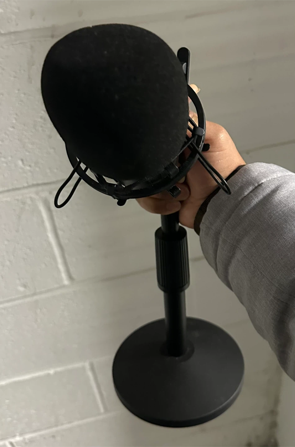 Black Microphone with Stand - photo 3