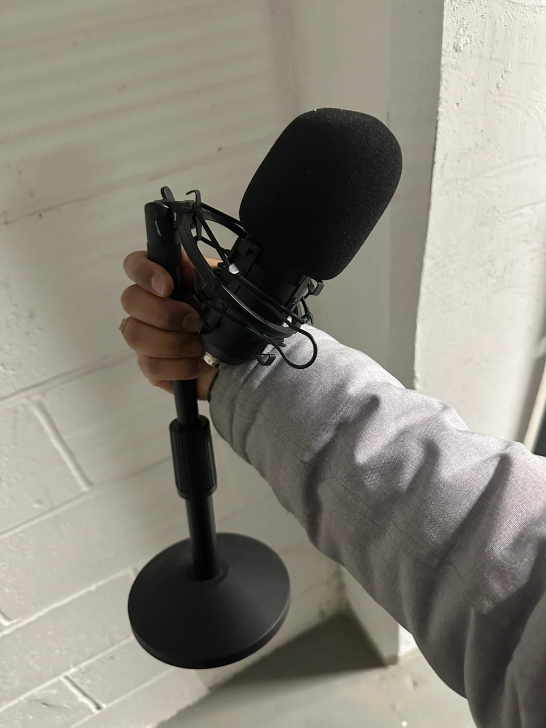 Black Microphone with Stand