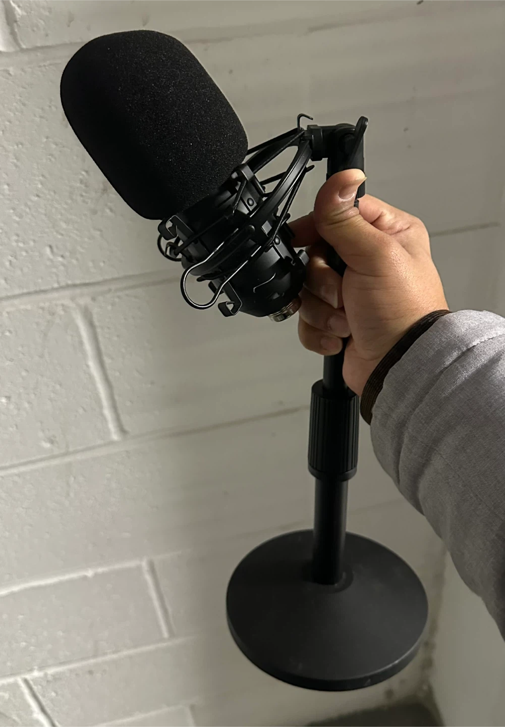 Black Microphone with Stand - photo 4