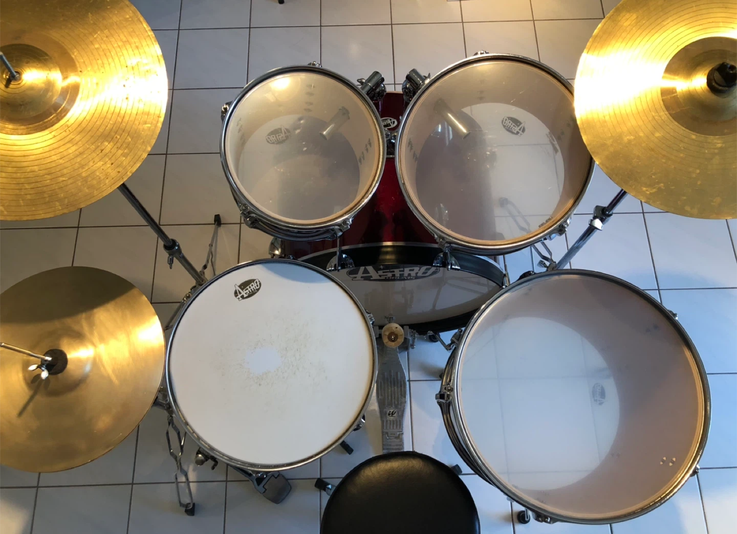 5 piece drum set - deep red - photo 2