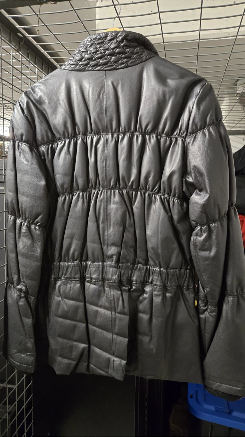 Danier Black Leather Puffer Jacket - XL - photo 2