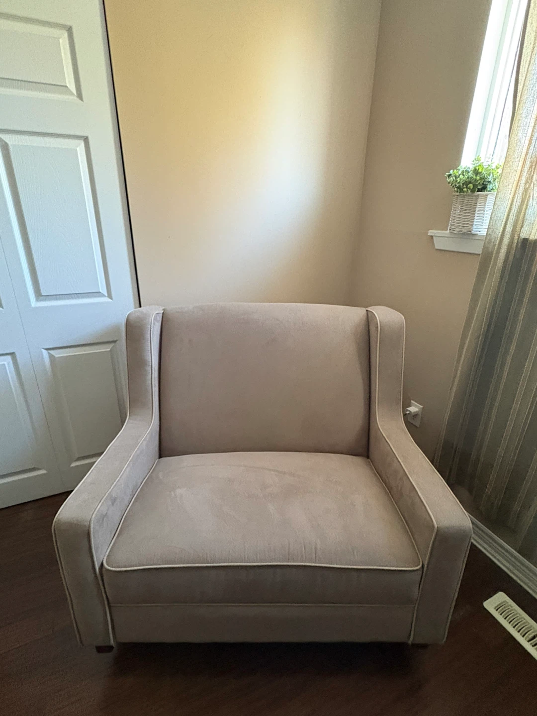 Beige Glider Rocking Chair