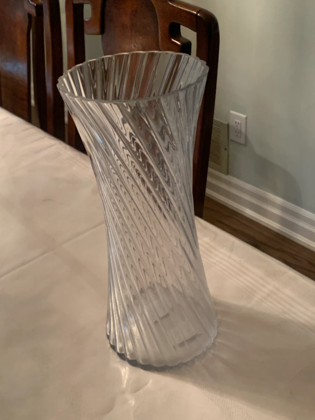 Clear Swirl Glass Vase