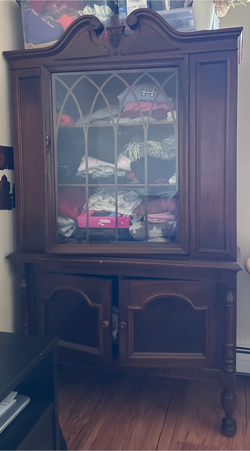 2 Antique Wooden Display Cabinet - photo 2