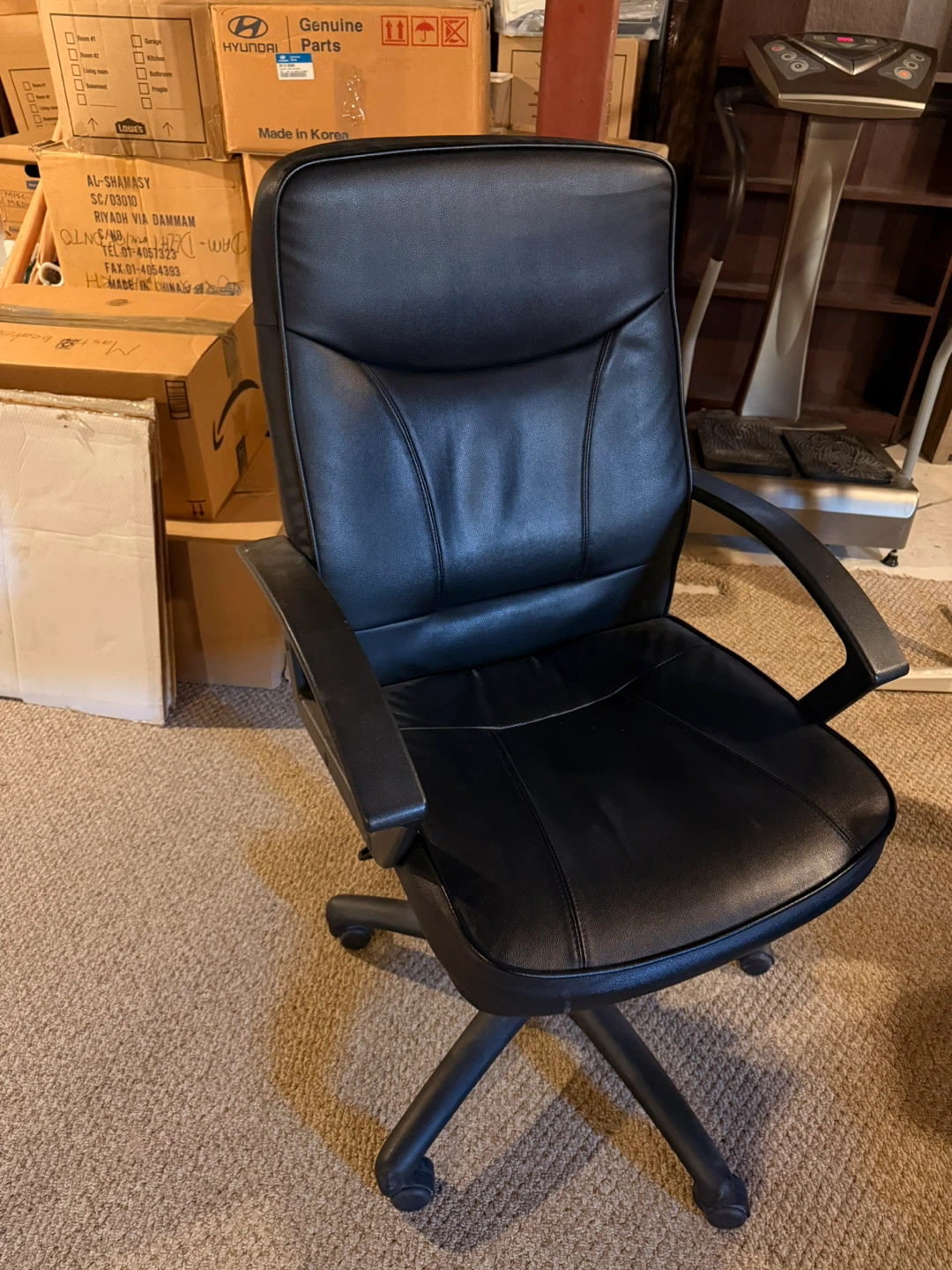 Black Faux Leather Office Chair