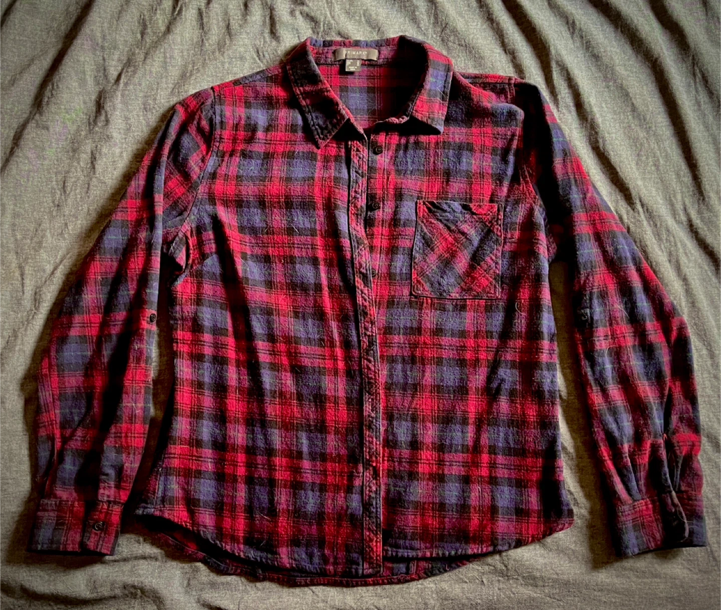 Women’s Long Sleeve Plaid Button Down Shirt, size US 10