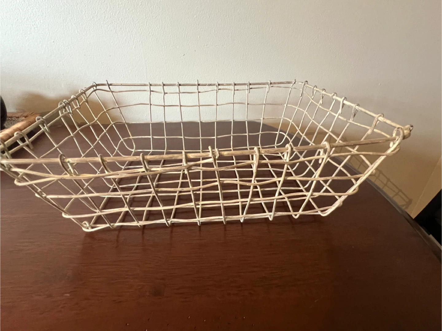 Rustic Off White Wire Storage Basket - photo 2