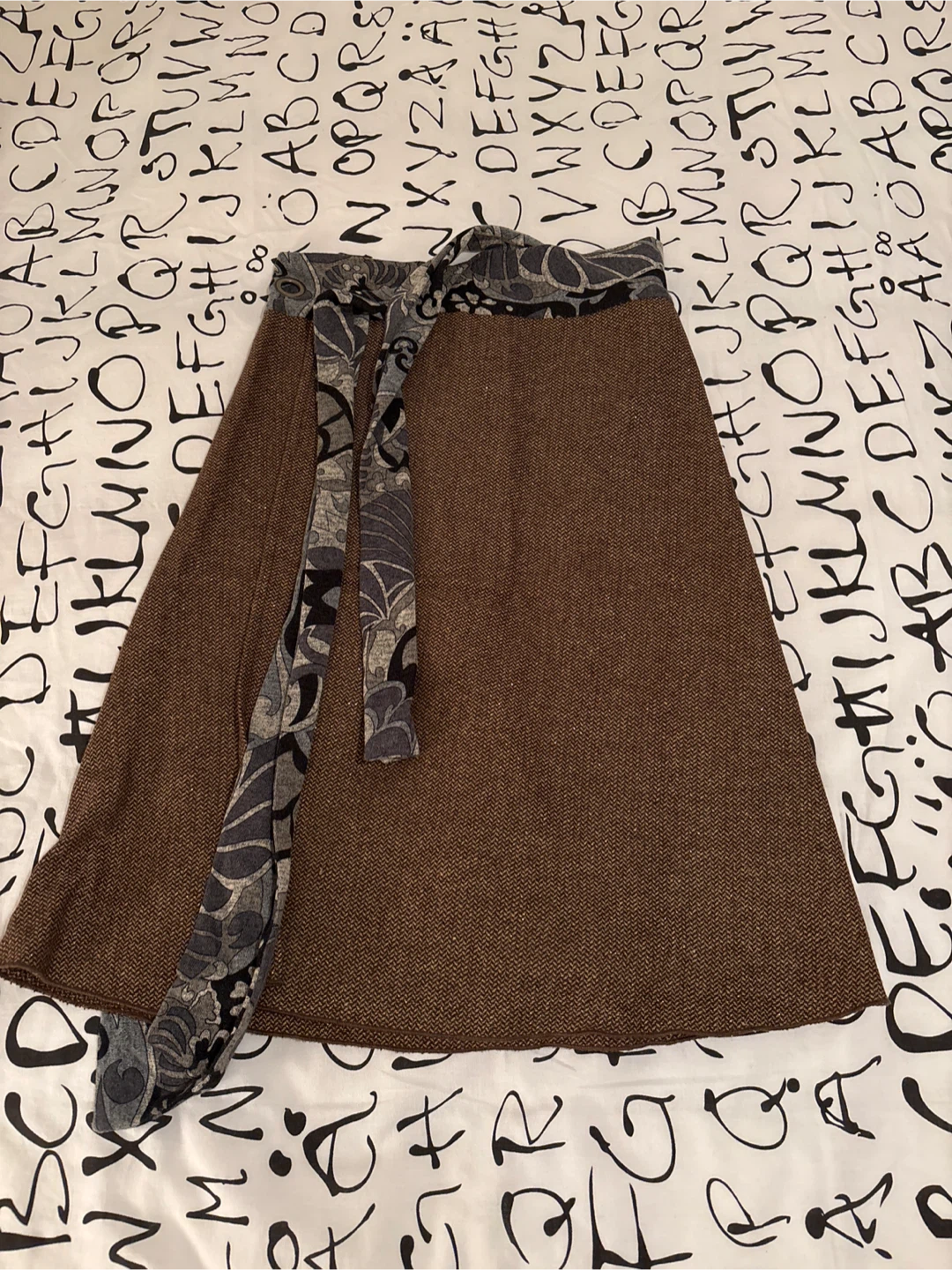Samoi Lenko Brown Tweed Skirt with Belt - photo 2