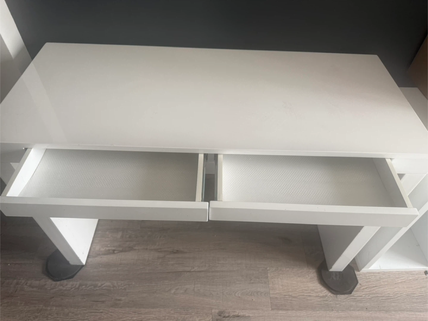 White Two-Drawer Desk