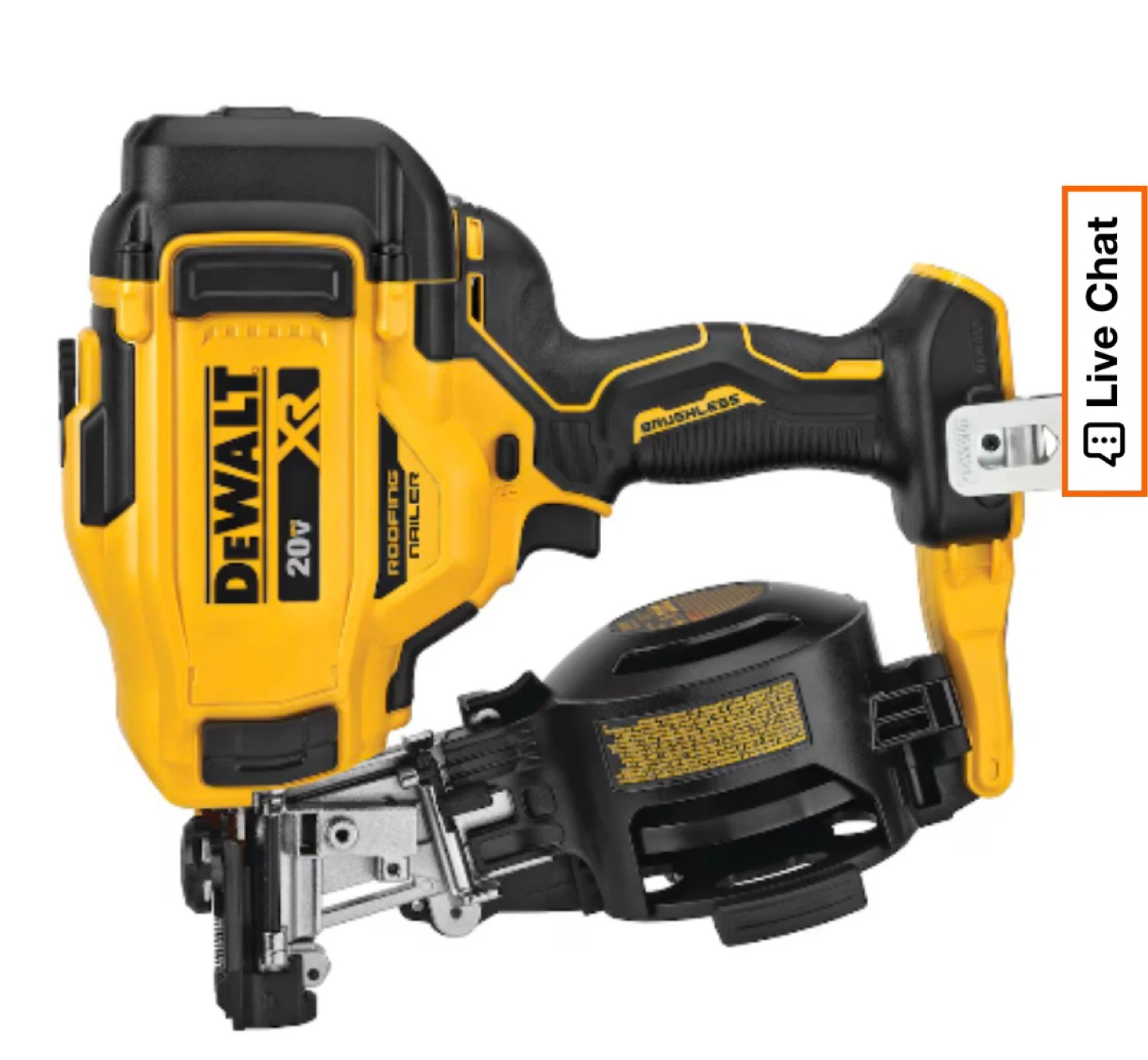 DEWALT 20V XR Cordless Coil Nailer with 2.0Ah Compact Battery
