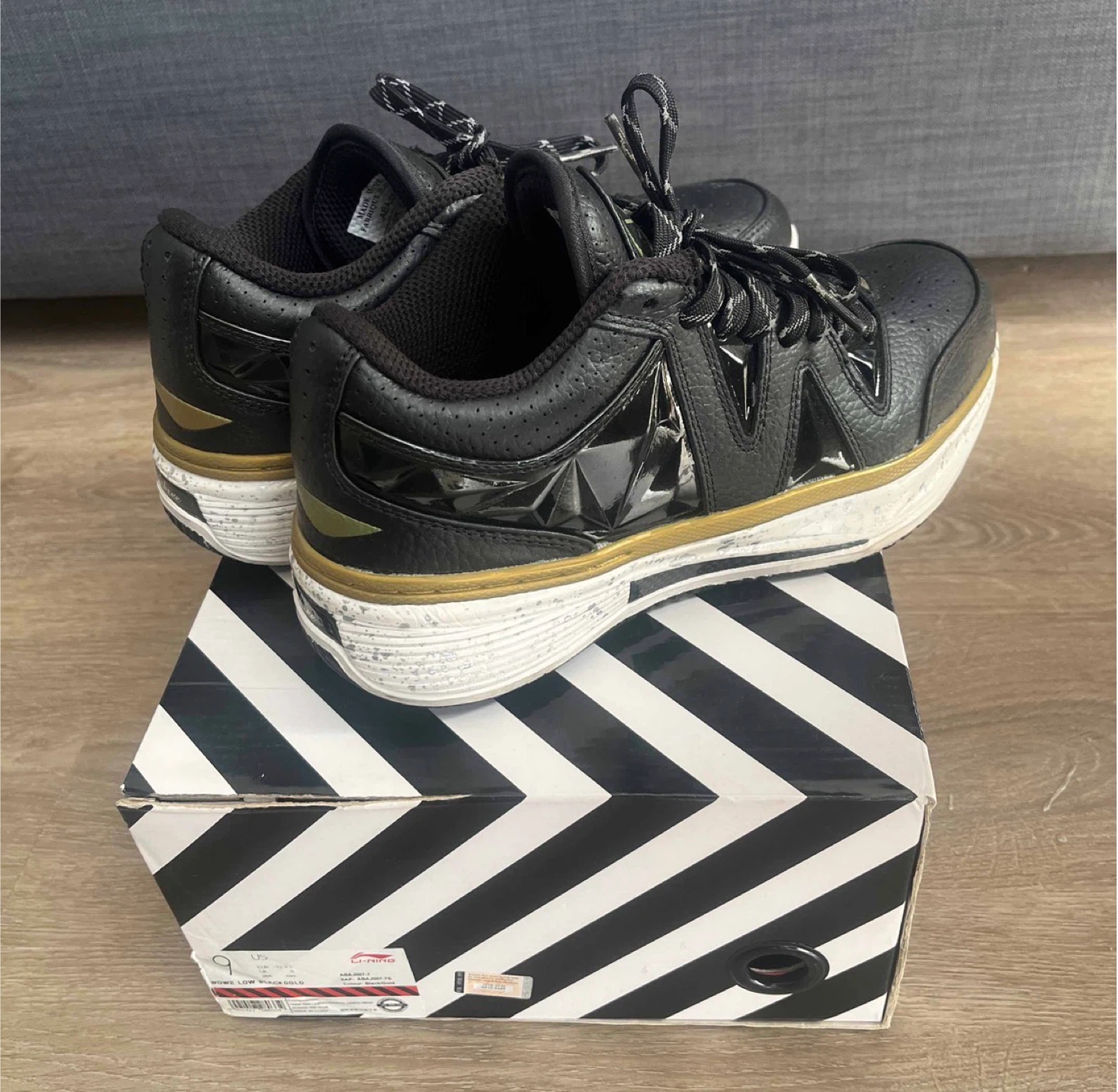 Li-Ning WOW 2 Low Black/Gold Basketball Shoes - Size 9
