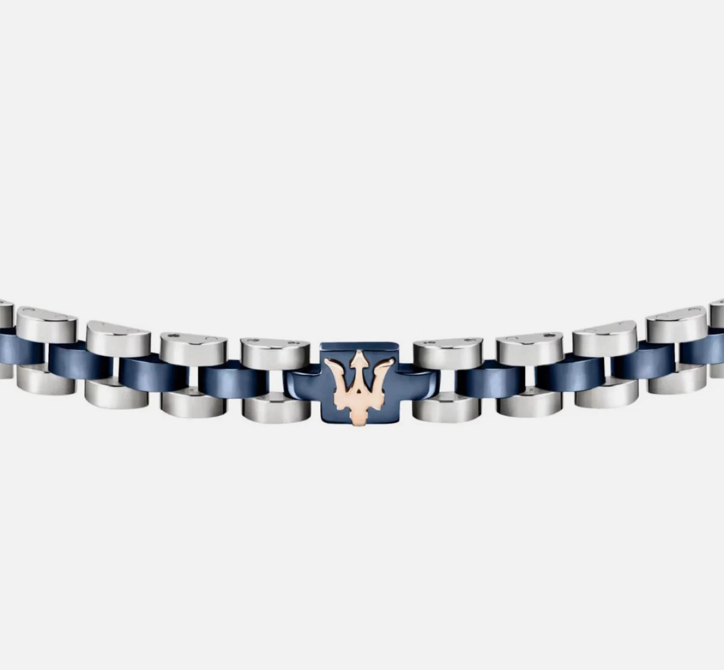 NEW Maserati Men's Stainless Steel & Blue Link Bracelet - photo 2